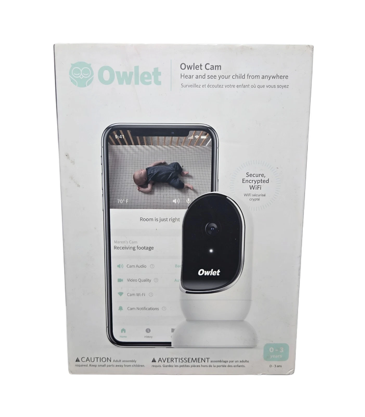 Owlet Cam Smart Baby Monitor HD Video & Audio Secure WiFi BC04NNBBYH
