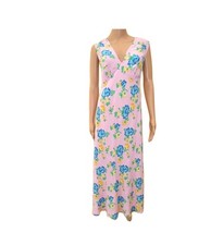 M&S X Ghost Pink Mix Floral V-Neck Sleeveless Midi Slip Dress. Size UK 10.