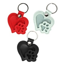 Paw Shaped Keychain for Pet Hair Dog Hair Collector PU Dog Lovers Gift