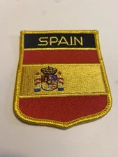 SPAIN Flag Shield Iron On Patch