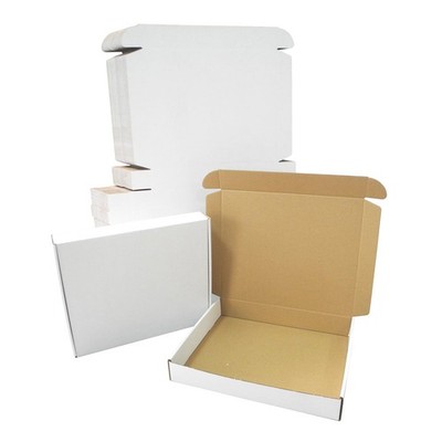 13x11x2  Boxes 50 Pack, White Shipping Box Mailer Flat Mailing Corrugated