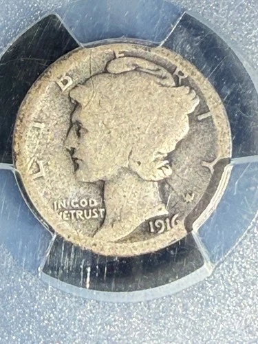 1916-D Mercury Dime CERTIFIED PCGS AG 03 Silver 10c