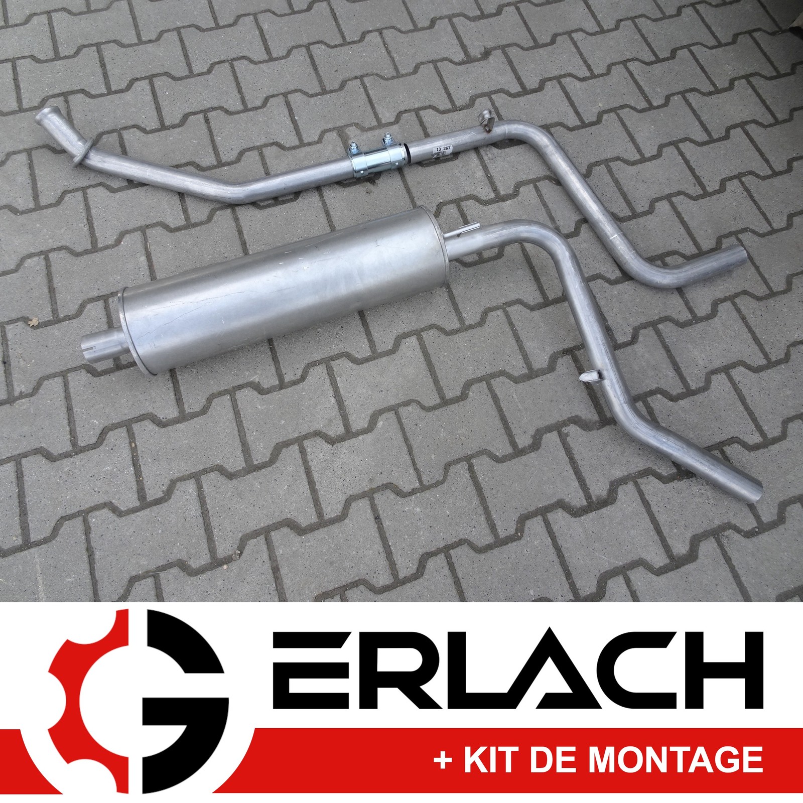 Silencieux d echappement pour Mercedes 207D et 307D Bus 1977-1982 acier aluminise