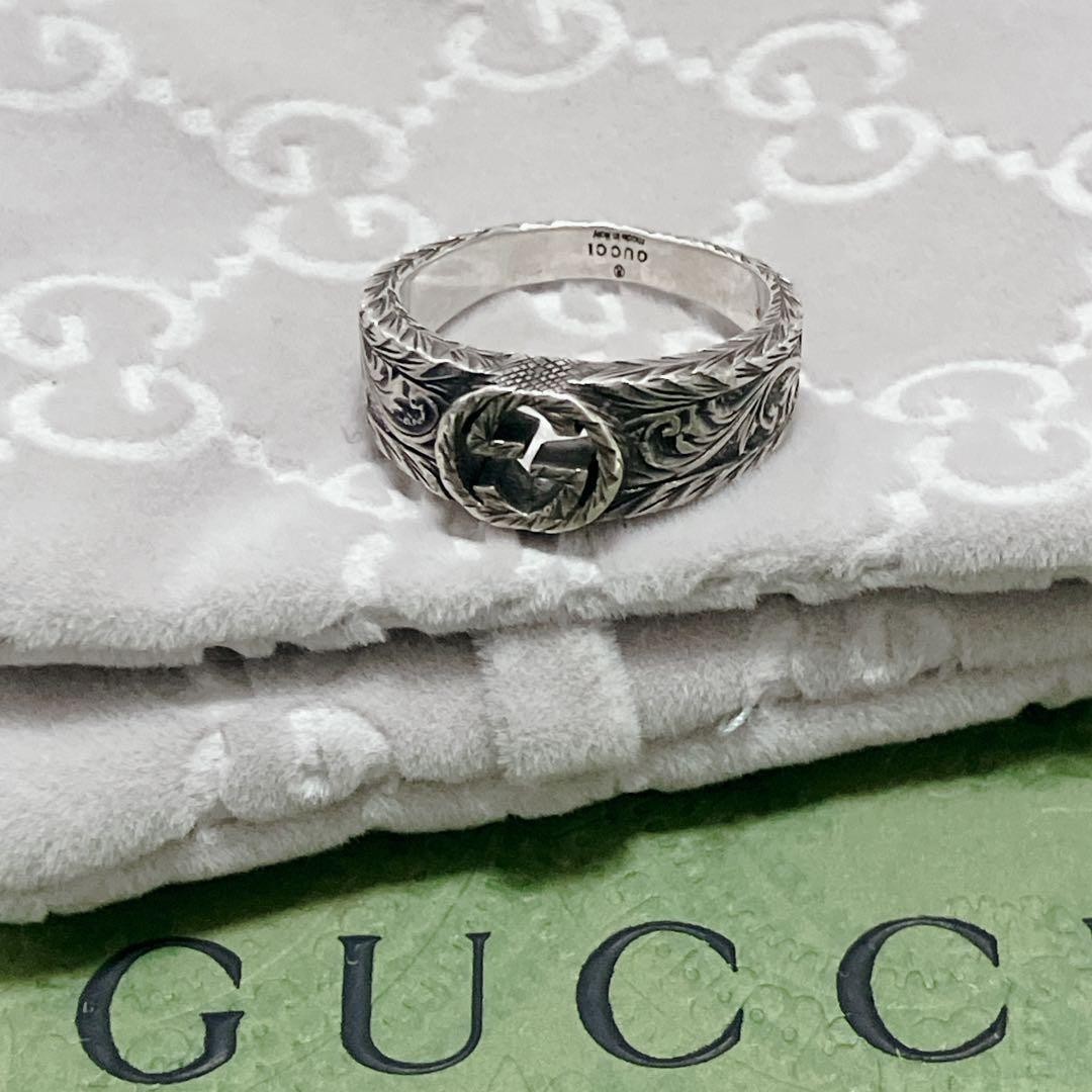 GUCCI Ring Arabesque Interlocking Silver Smoked - image 1