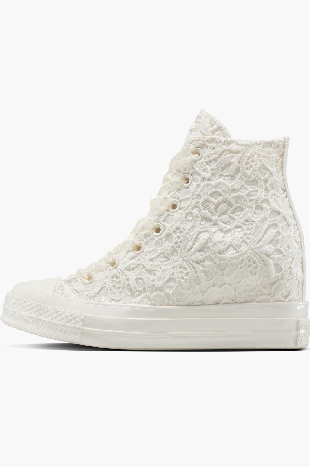 New Converse Chuck Taylor Sz 9 Egret/Black Sneakers Women Shoes Bridal Crochet