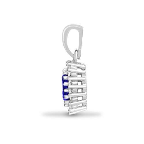 Jewelco London Señoras Oro Blanco 9k Diamante tanzanita encanto colgante - Imagen 2 de 5