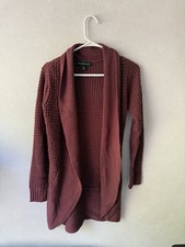 Derek Heart Burgundy Shawl Collar Open-Front ...