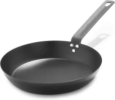 Pre-Seasoned Carbon Steel 10” Frying Pan Skillet,Induction, Stove&Grill, Durable