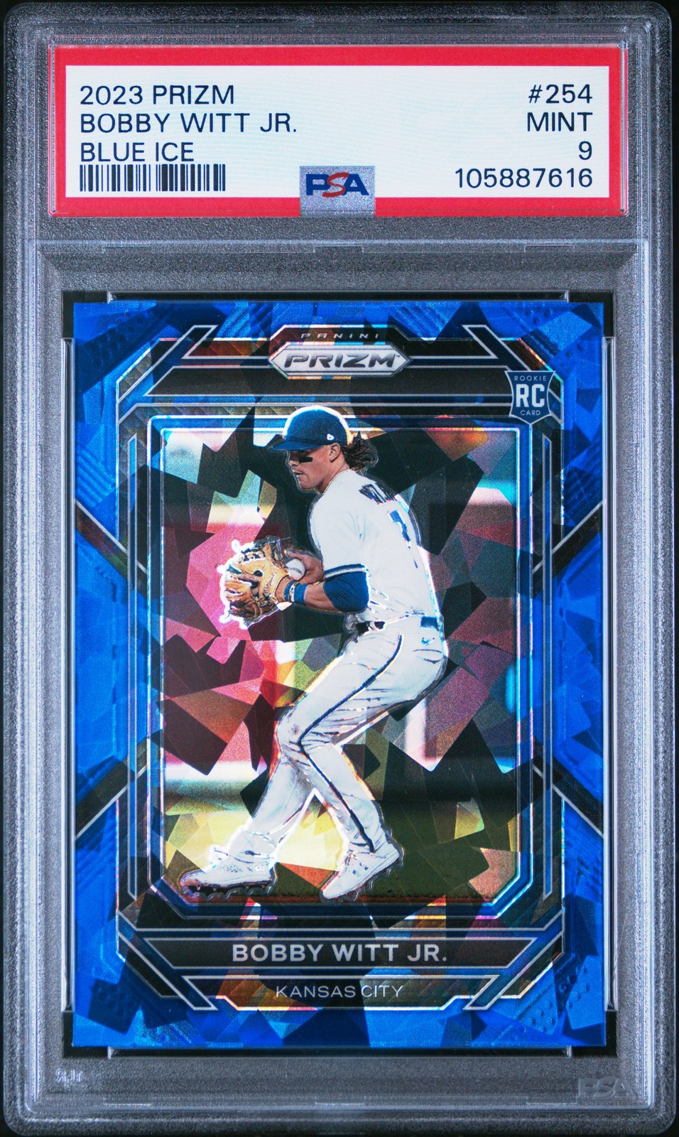 2023 PANINI PRIZM BLUE ICE #254 BOBBY WITT JR. PSA 9