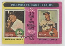 1975 Topps Most Valuable Players Sandy Koufax Elston Howard #201 HOF 0pv7