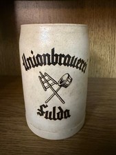 0,5l Steingut Bierkrug Unionbrauerei Fulda - sehr alt