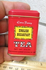 Vintage Wagner English Breakfast tea empty .75 oz tin, great colors, decor tin