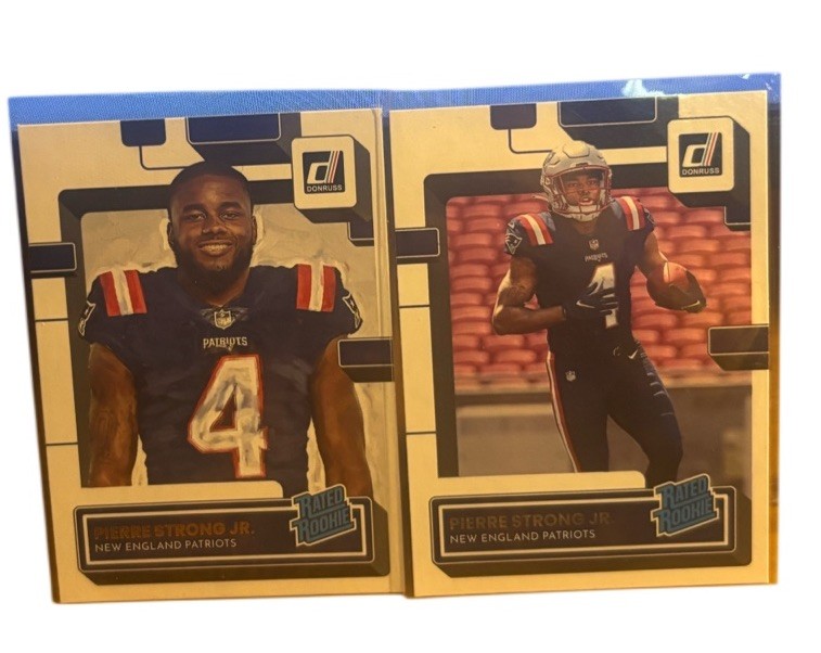2022 Clearly Donruss Pierre Strong Jr. Rated Rookie Card Lot 2 Patriots RC