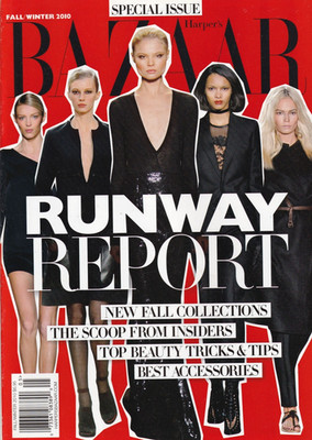 Harper's Bazaar Magazine Runway Fashion Fall Collections Top Beauty Tips 2010