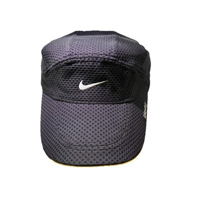 Vintage Nike Hat Mens Strapback Gray Dri-Fit Mesh 7 Panel Tailwind Running Y2K