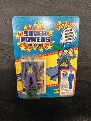 SEALED JOKER Figure 1985 Kenner Super Powers 12-Back Vintage MOC Clark Kent Offe