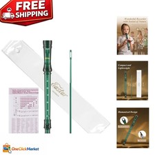 Deluxe German Soprano Recorder for Beginners - Dark Green with Accessories