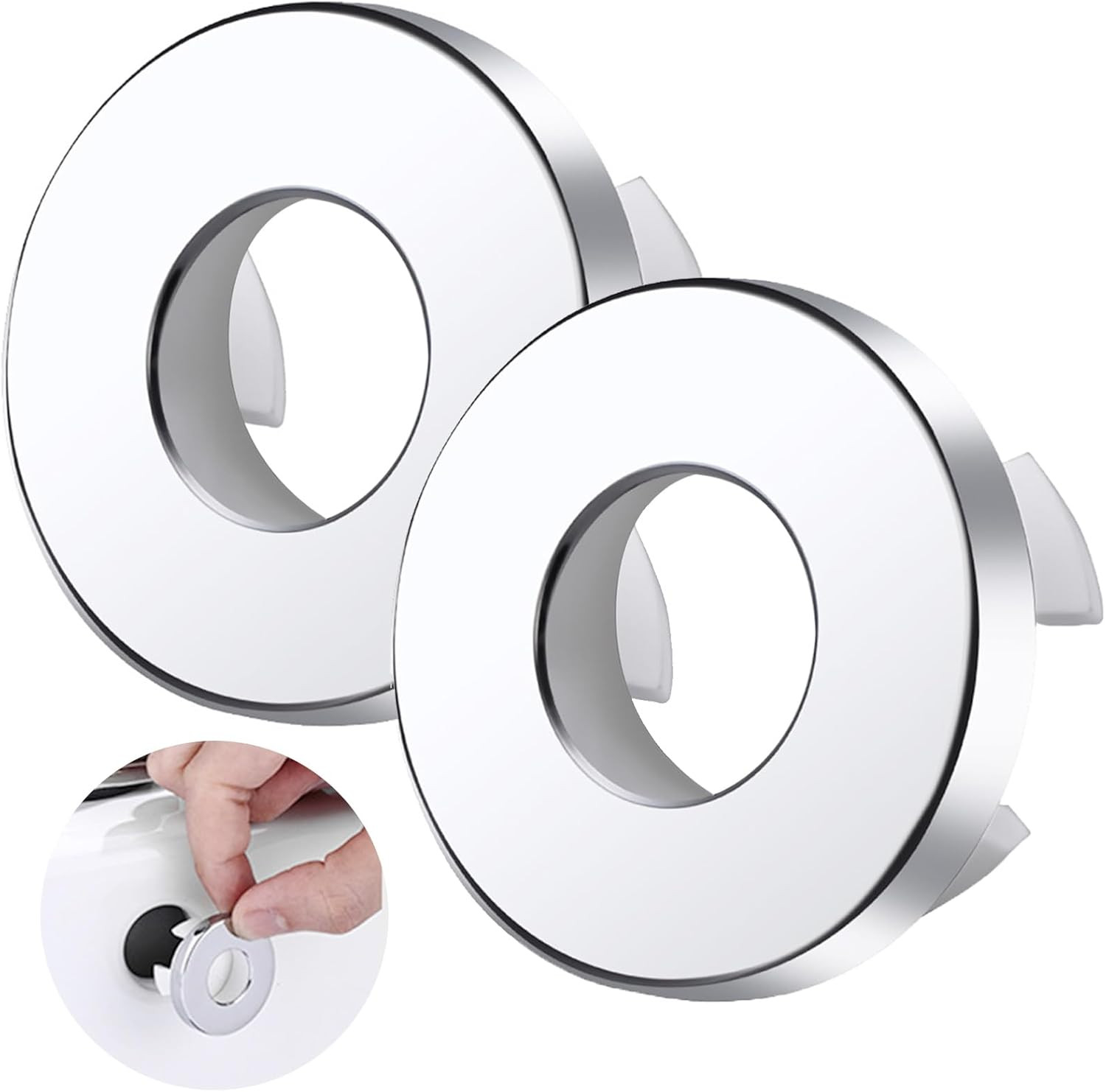 Pack of 2 Sink Overflow Cover,Sink Overflow Ring,Overflow Sink Hole Cover,Basin