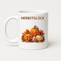 HerbstglüCk KüRbis Tasse 325 Ml Keramik Kaffeebecher Herbst Geschenk