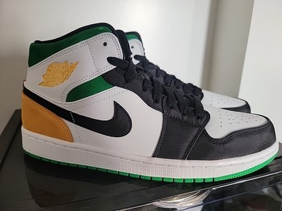 Size 10.5 Men New Air Jordan 1 Mid Top Leather Sneakers SE Oakland 852542-101