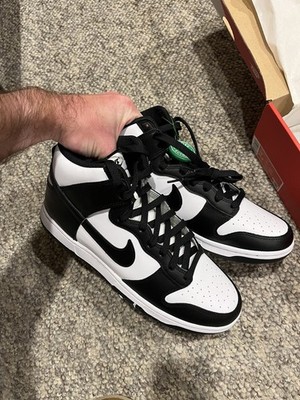 NWT: Men s Nike White/Black/Orange Dunk Hi Retro (DD1399-105) - Size 10