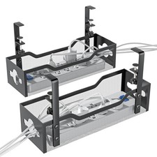 Quszmd Under Desk Cable Management Tray 2 Pack No Drill 13.38 inch Wire Organize