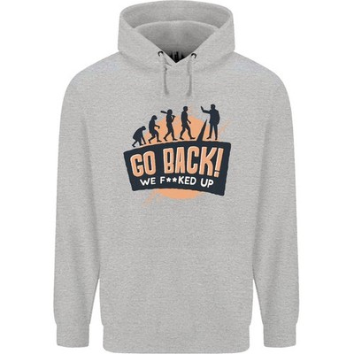 Go Back Funny Climate Change Environment Mens 80% Cotton Hoodie