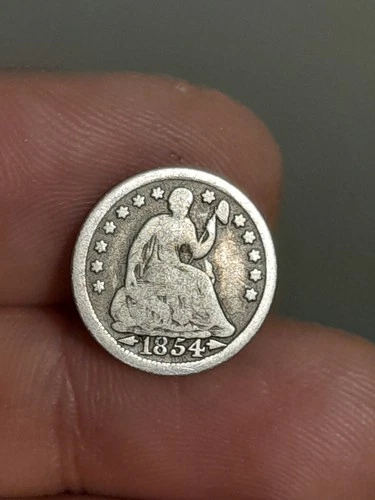 1854 Seated Liberty Half Dime- With Arrows