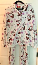 Peanuts Snoopy Ladies X-LARGE 2 Piece Soft Cozy WARM Button down Pajama Set