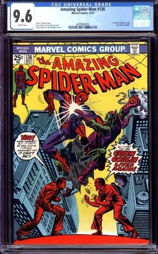 AMAZING SPIDER-MAN #136 CGC 9.6 WHITE PAGES // 1ST HARRY OSBORN AS GREEN GOBLIN