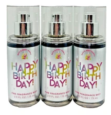 Bath & Body Works LOT of 3 Happy Birthday Vanilla Buttercream Mist Spray 2.5 oz