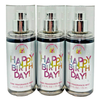 NEW Bath & Body Works Lot 3 Happy Birthday Vanilla Buttercream Mist Spray 2.5 oz
