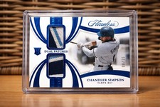 2025 panini flawless chandler simpson dual patches sapphire /15 tampa bay🔥