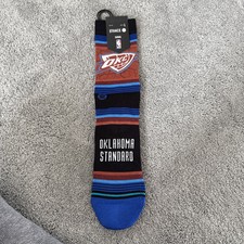 Stance Black Crew Lt Cushion NBA OKC Thunder City Edition 2023 Socks L 9-13 NWT