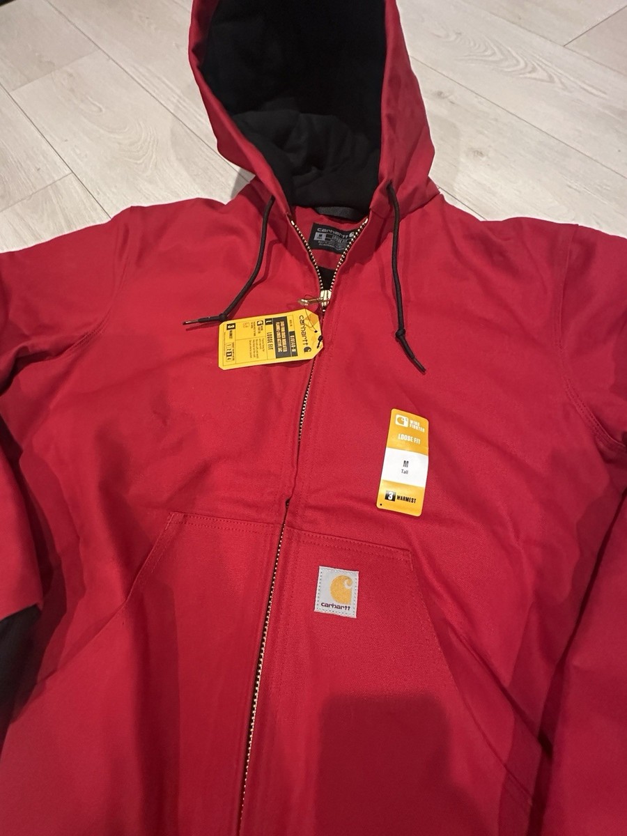 Carharttジャケット レッド J140 RED NWT Carhartt Active Jacket J140 Industry Red Mens Medium M Tall | eBay