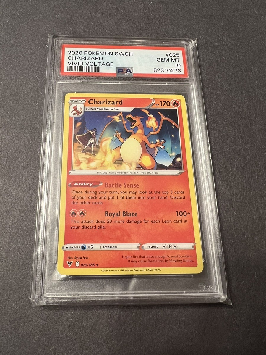 PSA 10 GEM MINT Charizard 025/185 Vivid Voltage RARE Non