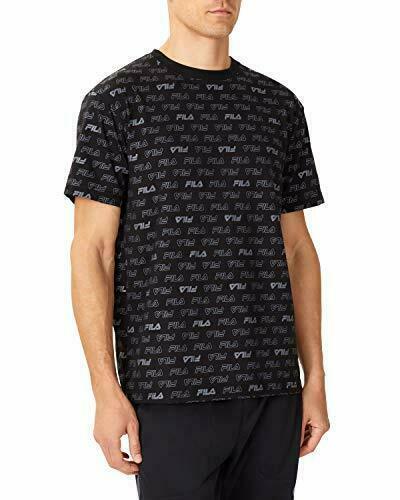 Maglietta da uomo grafica Fila AOP nera taglia SMALL