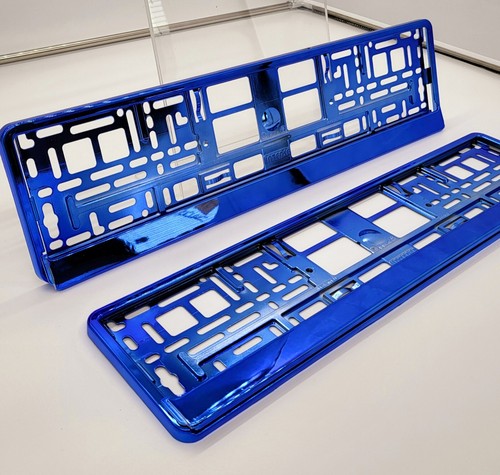 2 Pièce Plaque Bleu - Chrome Porte-Plaque pour Audi Ford VW Kia - Bild 16 von 24