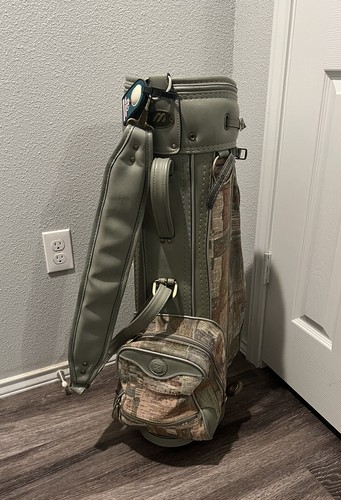 Mizuno Ladies, 'Miz Collection' Designer Golf Bag, Grey Leather & Tapestry