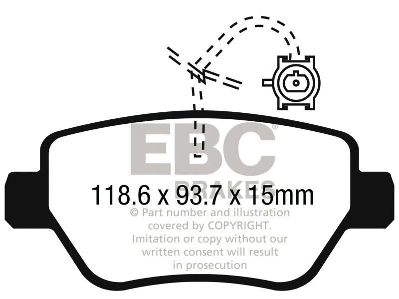 EBC FITS 2014-16 Maserati Ghibli 3.0L Twin Turbo (330) Redstuff Rear Brake Pads
