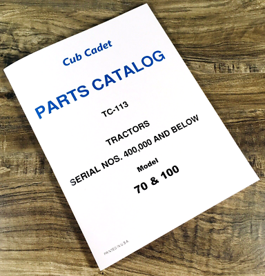 #ad International Cub Cadet 70 100 Lawn Tractor Parts Manual Catalog Book Assembly $16.97