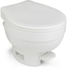 Thetford 31833 Aqua-Magic VI Low Profile RV Toilet with Pedal Flush - White