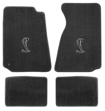 New 1994 - 2004 Ford Mustang Carpet Floor Mats W Embroidered Cobra Logo 4pc Set