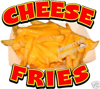 HARBOUR SIGNS Cheese Fries Concession Decal 12" Food Truck Restaurant Menu