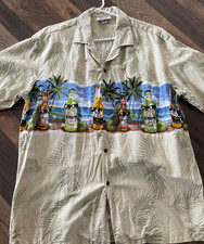 Pacific Legend Hawaiian Beach Island Beer Bottles Shirt MEN Size XL