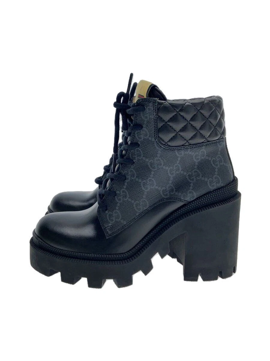 Bottines GUCCI autres 21AW GG Supreme 34 cuir noir 659691 d'occasion