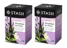 2 Pack - Stash Tea Breakfast in Paris Flavored Black Tea Bags - 18 Ct