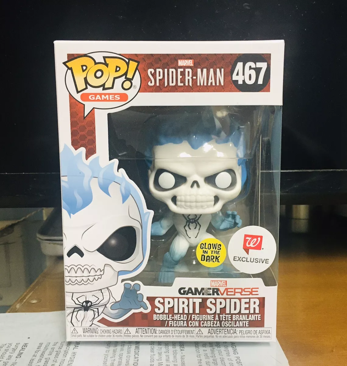 Funko Pop Marvel Spider Man Spirit Spider GITD 467 Walgreens Exclusive