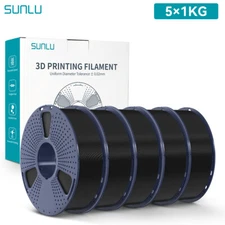 SUNLU 5×1KG PLA Matte PLA+ PLAMETA PETG SILK ABS 3D Filament Combo