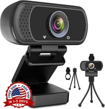 Cámara web HD para PC con micrófonocon soporte para trípode para llamadas NEW US